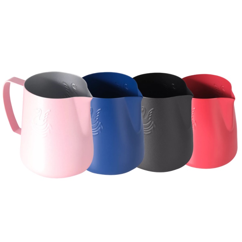 Ca Đánh Sữa JIBBI Swan Coffee Frothing Pitcher Jug Hồng dày 400ML / 600ML