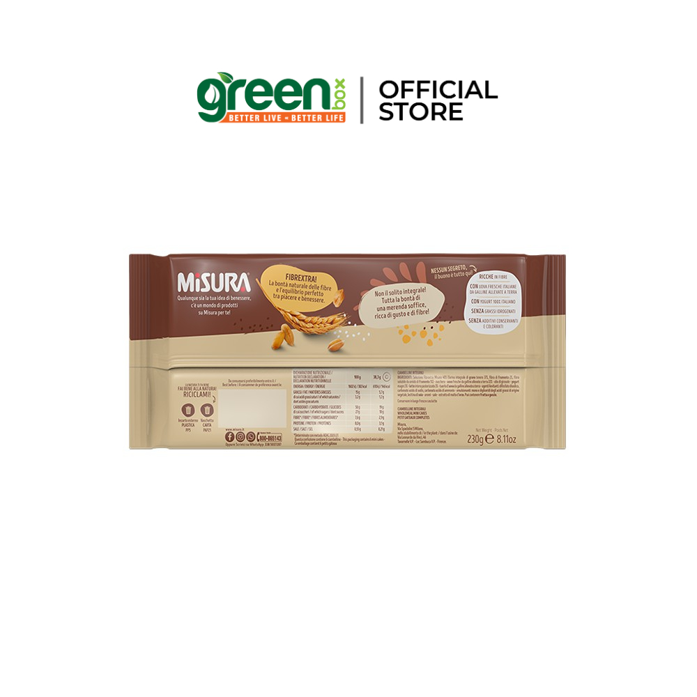 Bánh cracker lúa mì ăn kiêng giảm cân vị lạt Misura Ý 385g dùng dầu hướng dương