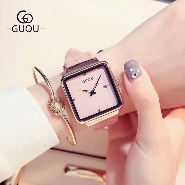 Đồng hồ Nữ GUOU chính hãng dây da mặt vuông - Kiểu Dáng Apple Watch 40mm (Tặng kèm hộp và Pin) - Sam's Shop | BigBuy360 - bigbuy360.vn