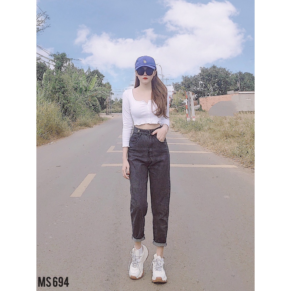 Quần Jeans nữ baggy lưng cao Novelty MS694 2201010