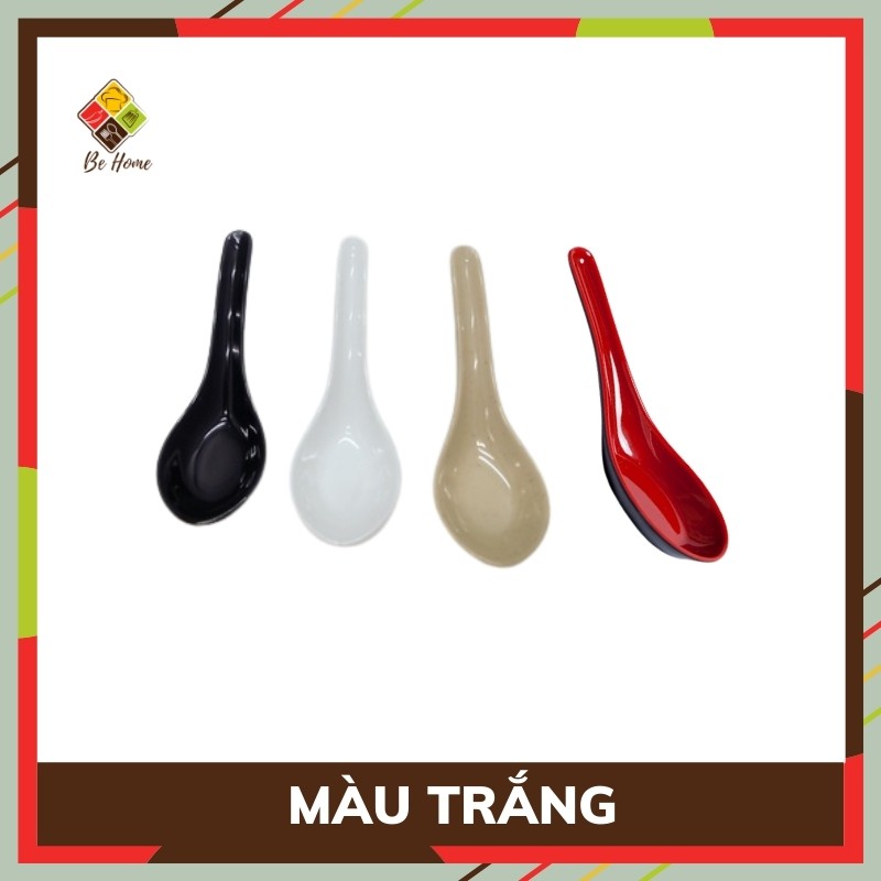 Thìa Ăn Cơm Melamine BEHOMEMALL Muỗng ăn cơm Nhựa Phíp Melamine Chịu nhiệt độ cao Thìa ăn cao cấp Hàn Quốc
