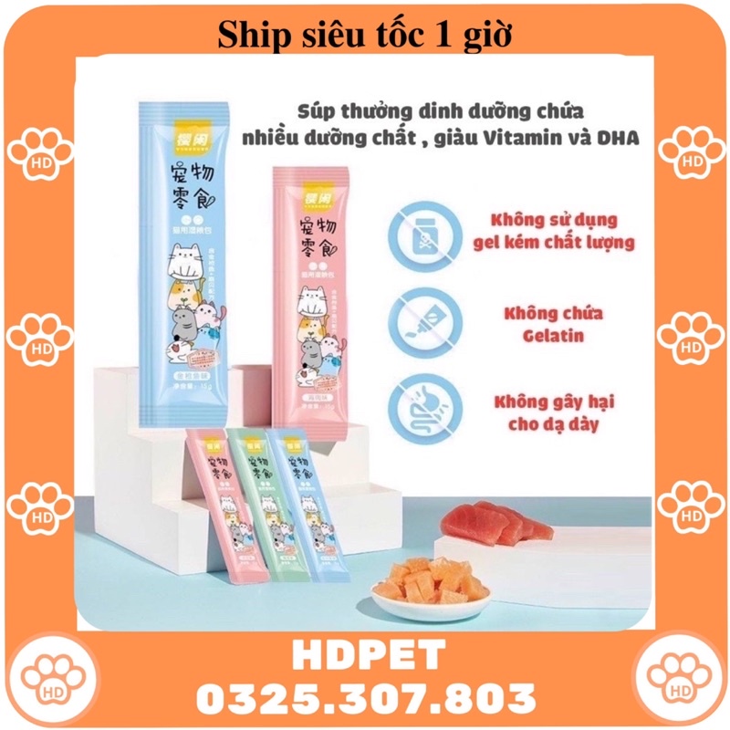 Súp thưởng cho mèo thú cưng shizuka thanh 15gr - HDPET