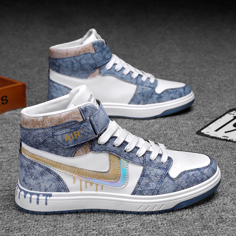 Giày thể thao cổ cao thiết kế mới thoáng khí chống trượt size 39-44 dành cho nam