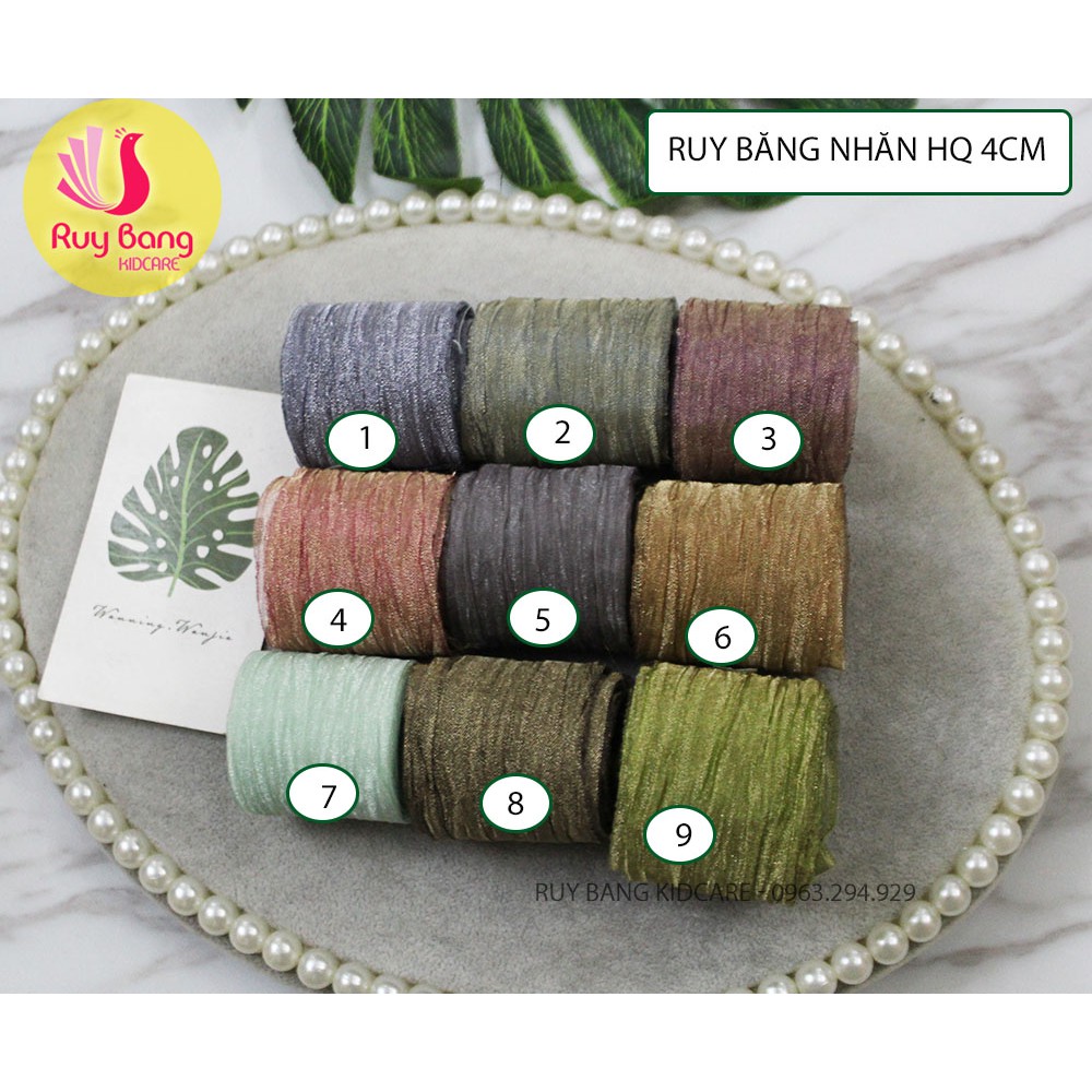 Ruy băng voan nhăn 4cm ( Cuộn 2m)