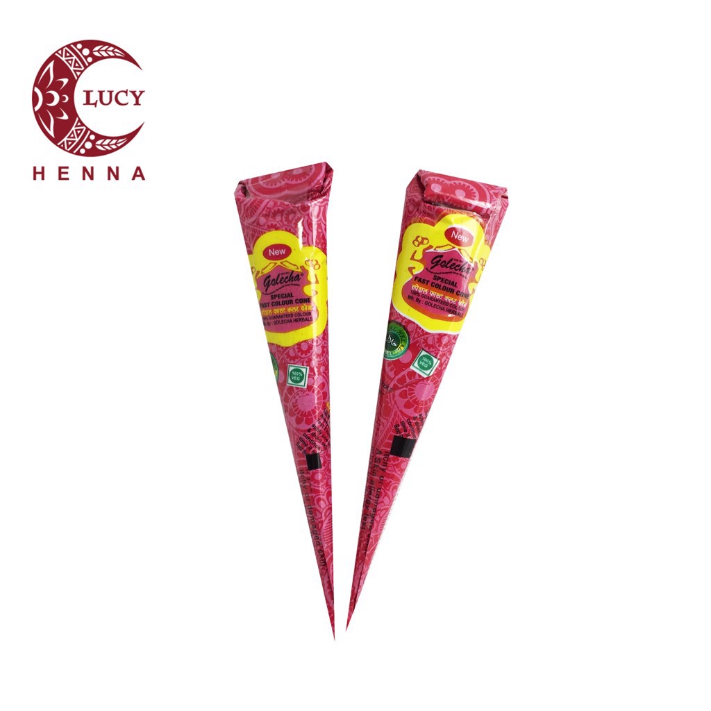 Mực vẽ giả xăm, mực vẽ Henna Golecha màu Hồng tại Lucyhennavn