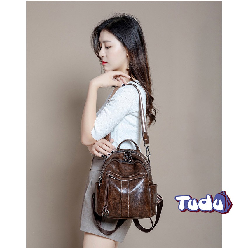 Balo Nữ Tudu, Ba Lô Da Cao Cấp Phong Cách Thời Trang Hàn Quốc CN438
