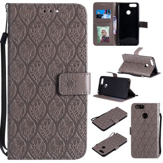 🍉YYT Vines Embossing For Huawei Honor 7x Premium Phone Shell Wallet Flip Stand Cover