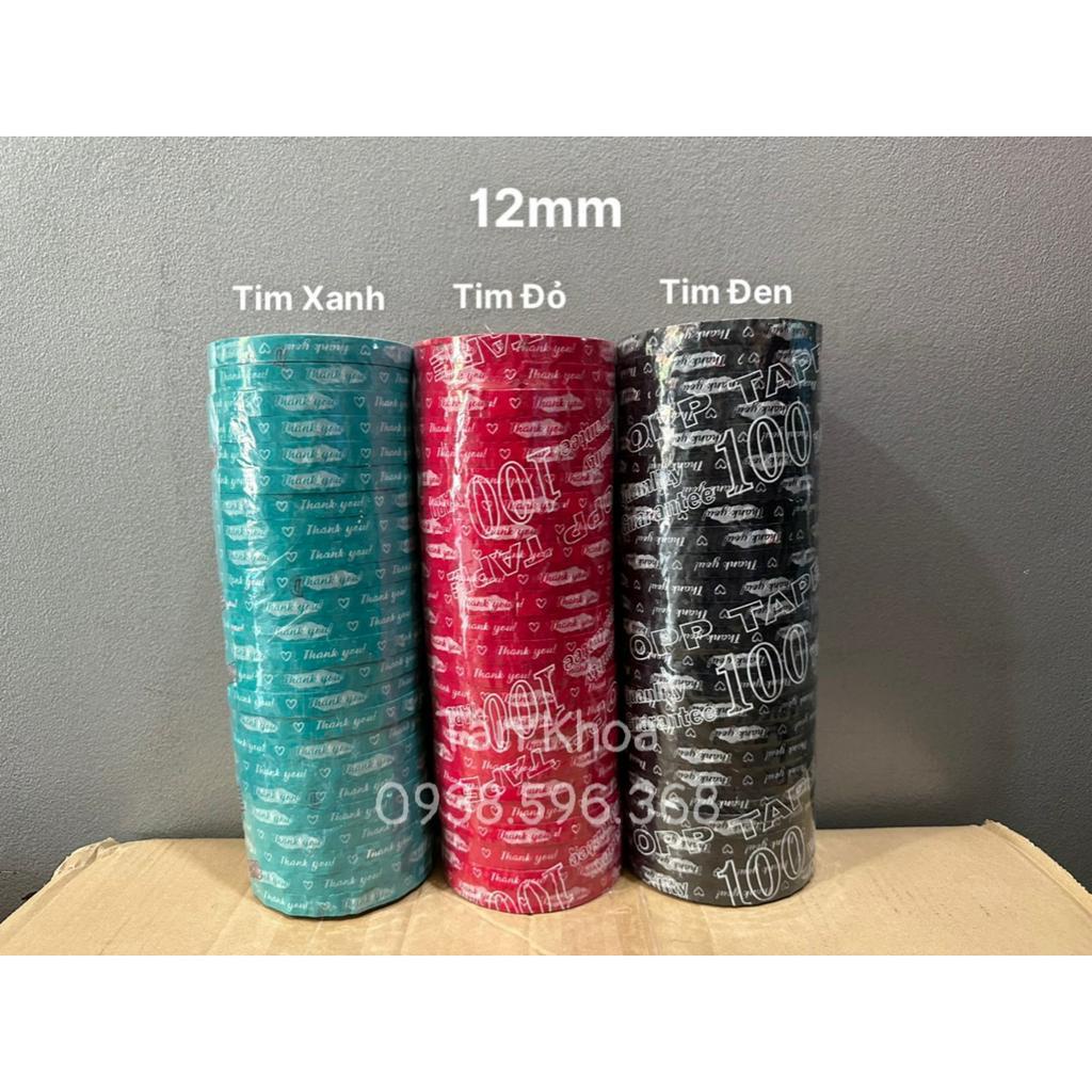 Băng keo niêm phong chữ THANK YOU 60m dán nắp ly trà sữa, cà phê, dán chai hộp quà tặng các loại bản 12mm 15mm
