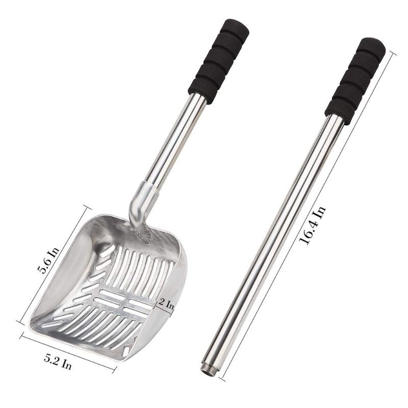 Xẻng Xúc Xích Kim Loại Tay Cầm Dài Chống Trượt Có Thể Tháo Rời Cho Chó Mèo Sco