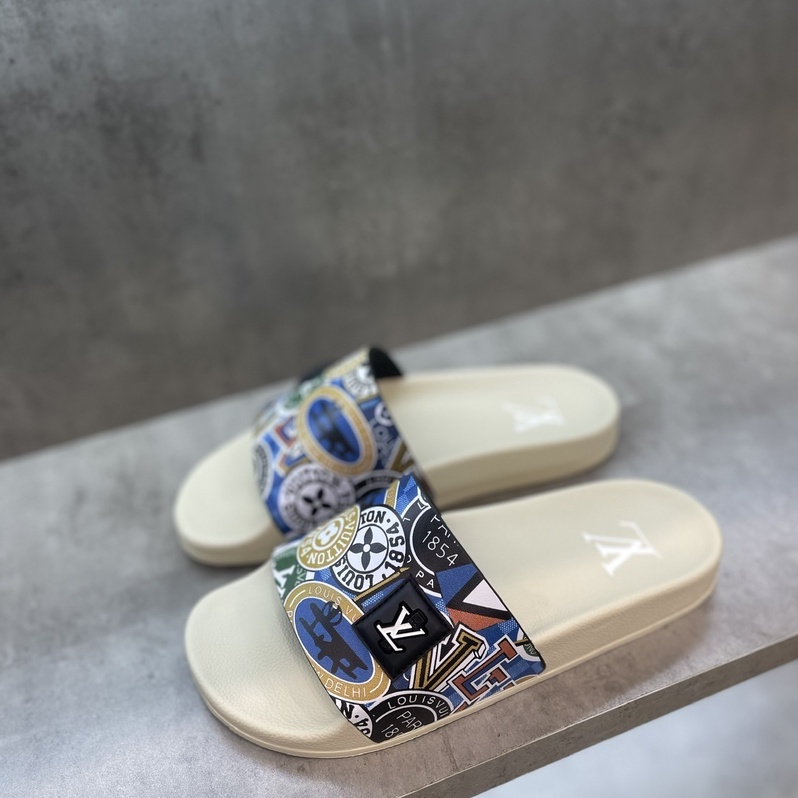 Dép lê quai ngang Louis Vuitton họa tiết fullbox