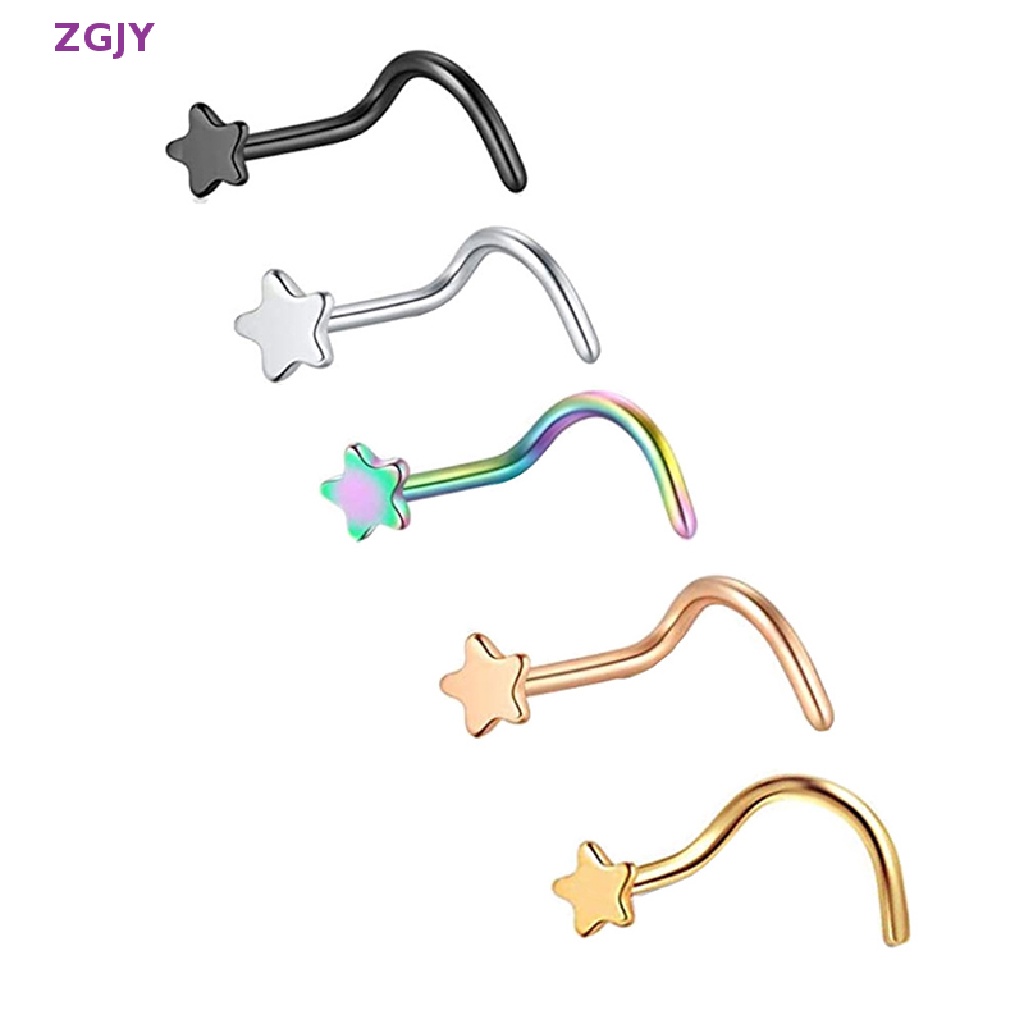 Khuyên Mũi Cong Bằng Thép Phẫu Thuật ZGJY 316L Mới