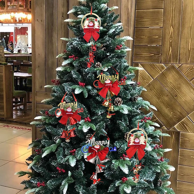 Chuông Đôi / Nơ Hình Ông Già Noel Trang Trí Giáng Sinh