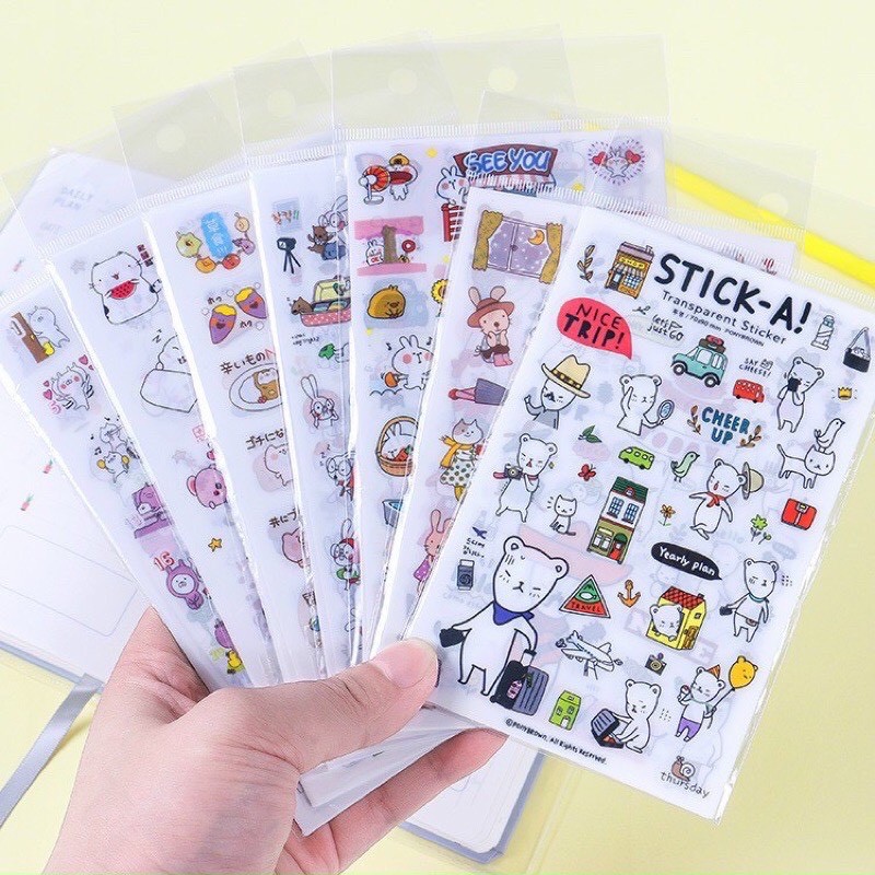 Combo 10 bộ sticker 6 tấm