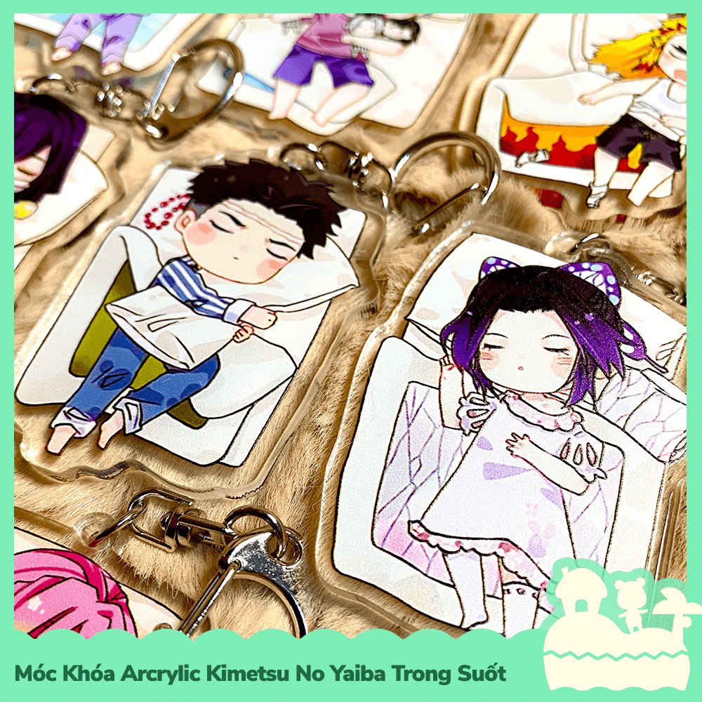 [Sẵn VN] Móc Khóa Keychain Acrylic Trong Suốt 2 Mặt Kimetsu No Yaiba TGDQ Demon Slayer Đại Trụ Ngủ Ngon