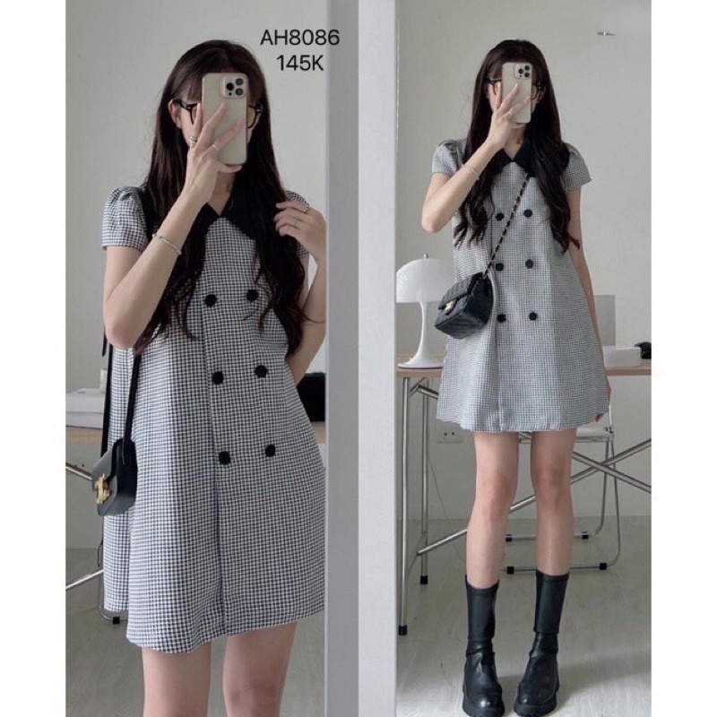 Đầm vest nút bọc
