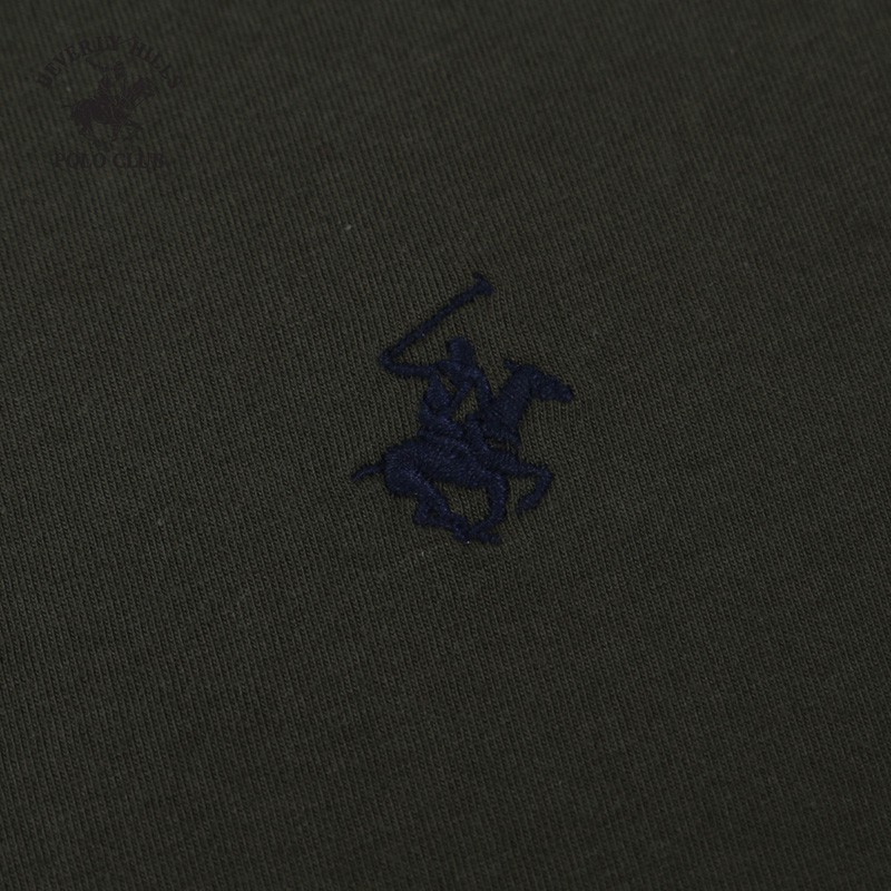 Beverly Hills Polo Club - Áo thun Ngắn tay Nam Slimfit Xanh rêu đậm BM- BHPC TSMSSS20TL059