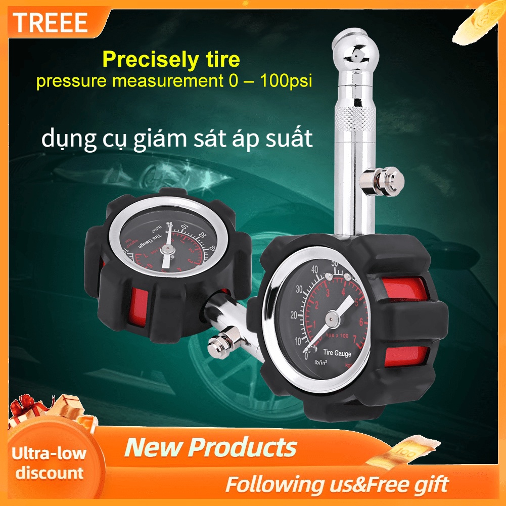 Đồng hồ đo áp suất lốp xe ô tô 0-100 PSI cao cấp