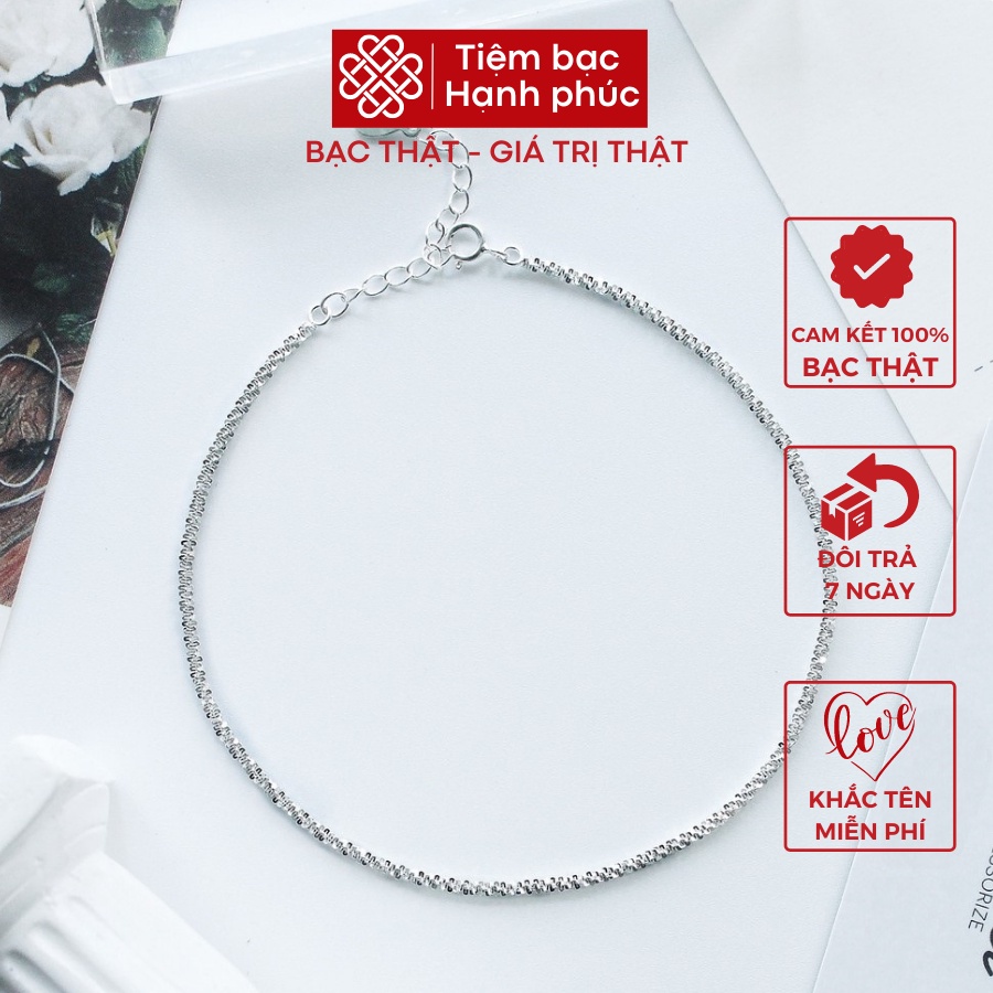 Lắc tay bạc nữ xinh xắn, vòng tay bạc trơn hottrend 2021, bạc s925 không đen - Mã TSJL05