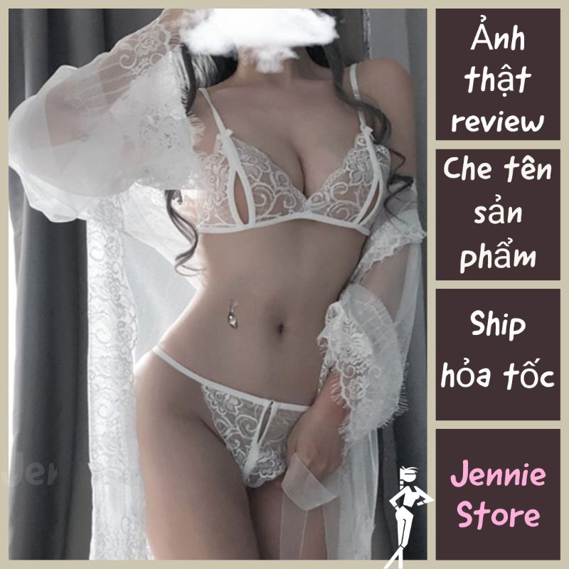 Áo choàng ngủ ren lưới sexy - khoác ngủ kèm nội y đồ lót gợi cảm