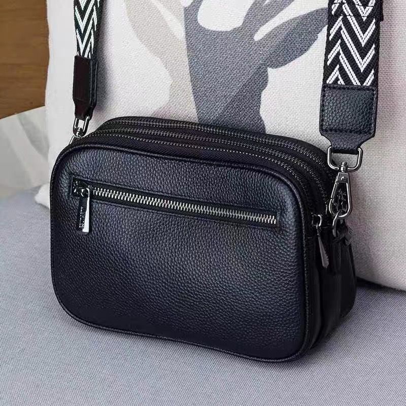 Túi Đeo Chéo Một Lớp Bằng Da Mềm Thêu Họa Tiết Hình Thoi Ba Lớp Phong Cách Mới 2021 Thời Trang Thường Ngày Cho Nữ