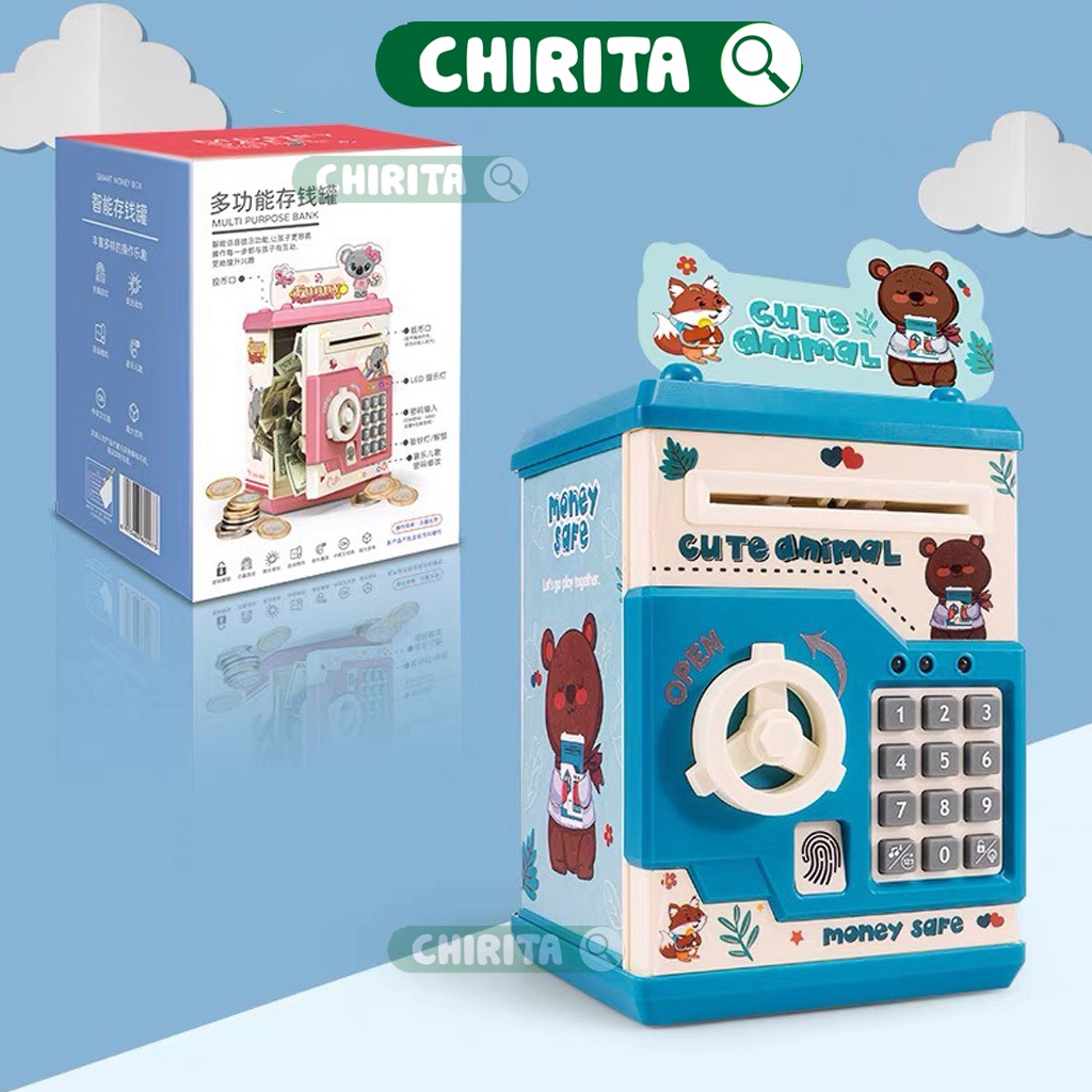 Két Sắt Mini Cho Bé Vân Tay Thông Minh - Hộp Heo/ Lợn Đựng Tiền Tiết Kiệm - Đồ Chơi Trẻ Em Cho Bé Trai Bé Gái Chirita
