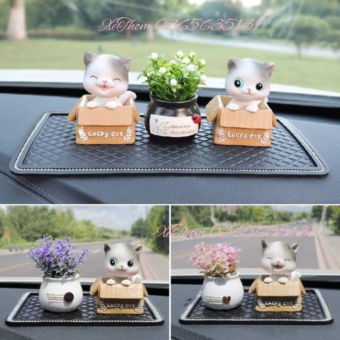 Trang trí ô tô Decor mèo lucky cat dễ thương trang trí taplo ô tô, phụ kiện xe hơi