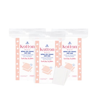 Bông tẩy trang cotton pad Bạch Tuyết mềm mịn combo 3 bịch