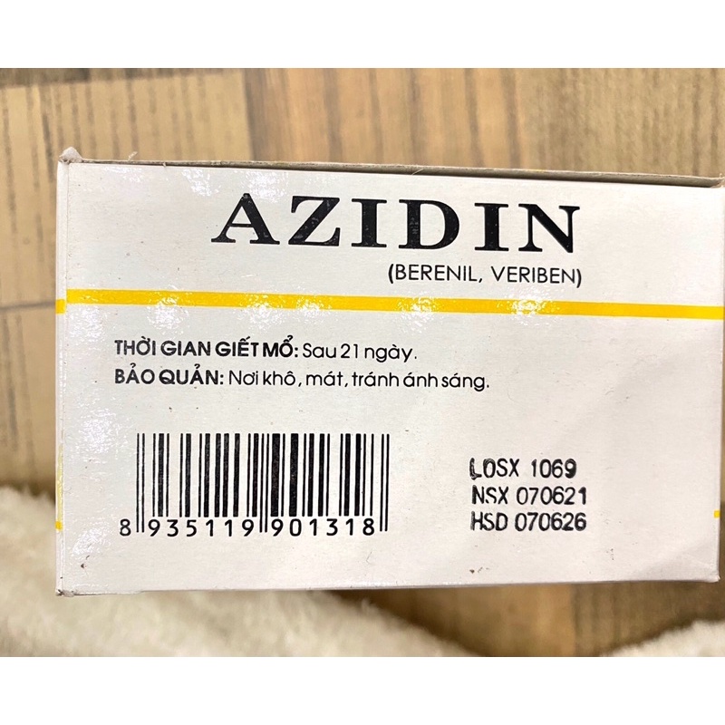 1 lọ AZIDIN 2.36g dùng trâu bò lợn chó