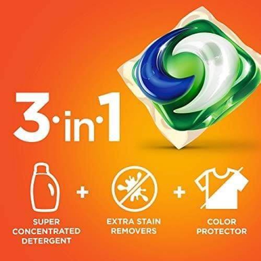[Made in USA] Nguyên thùng viên giặt xả Tide Pods Spring Meadow 4 túiX42 viên (168 viên)