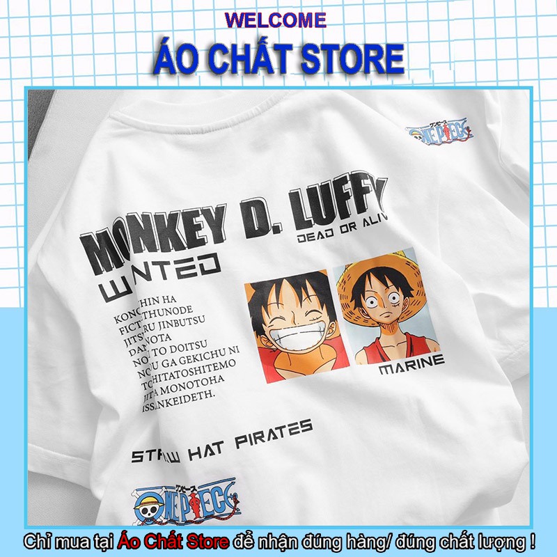 (ẢNH + VIDEO THẬT) Áo thun One Piece Luffy Wanted siêu đẹp | Áo Luffy truy nã mẫu mới OP191 | Áo Chất Store