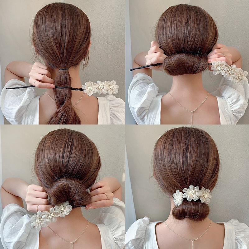 Dụng Cụ Hỗ Trợ Búi Tóc Hình Hoa Dành Cho Nữ