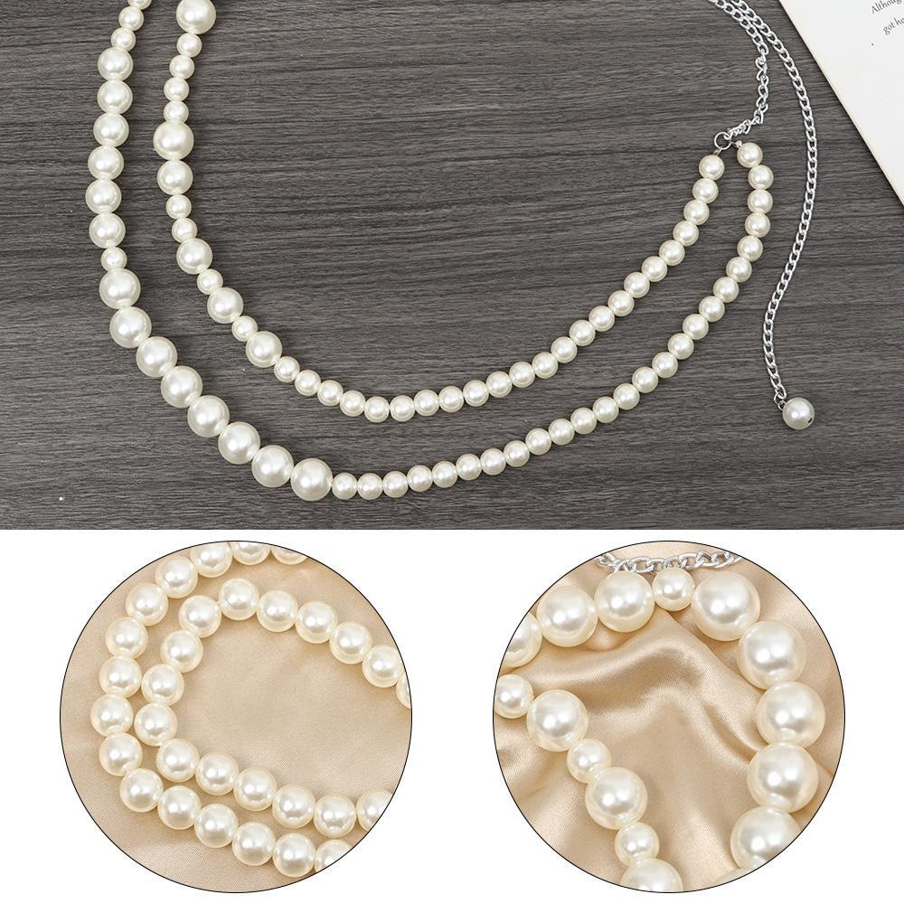 YVE Thắt Lưng Chuỗi Hạt Ngọc Trai Kiểu Dáng Hình Học Mới