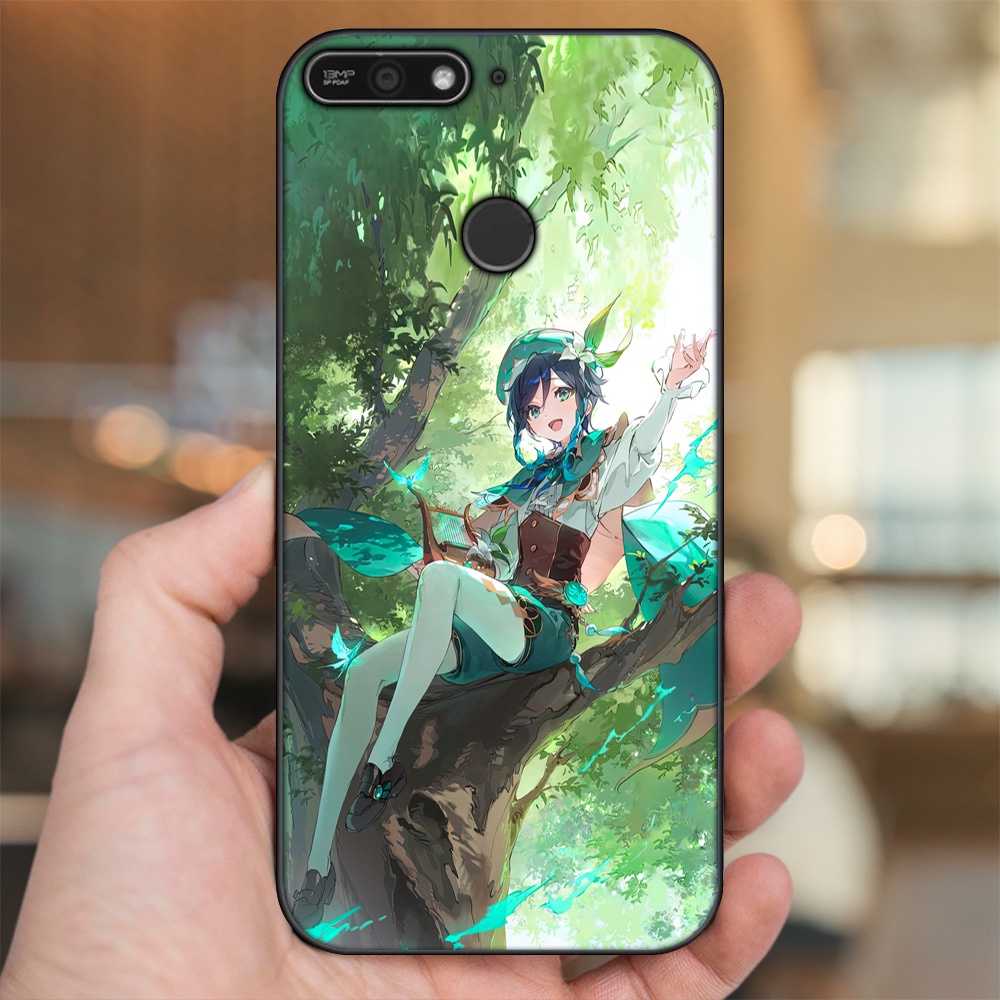 Ốp lưng Huawei Y6 Prime viền đen in hình Venti Genshin Impact