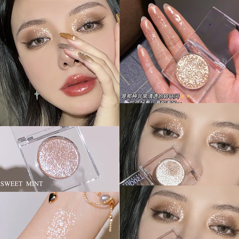 Phấn Mắt SWEET MINT Đơn Sắc Ngọt Ngào Màu Đơn Sắc Ánh Nhũ Mềm Mại Có Độ Sáng Cao