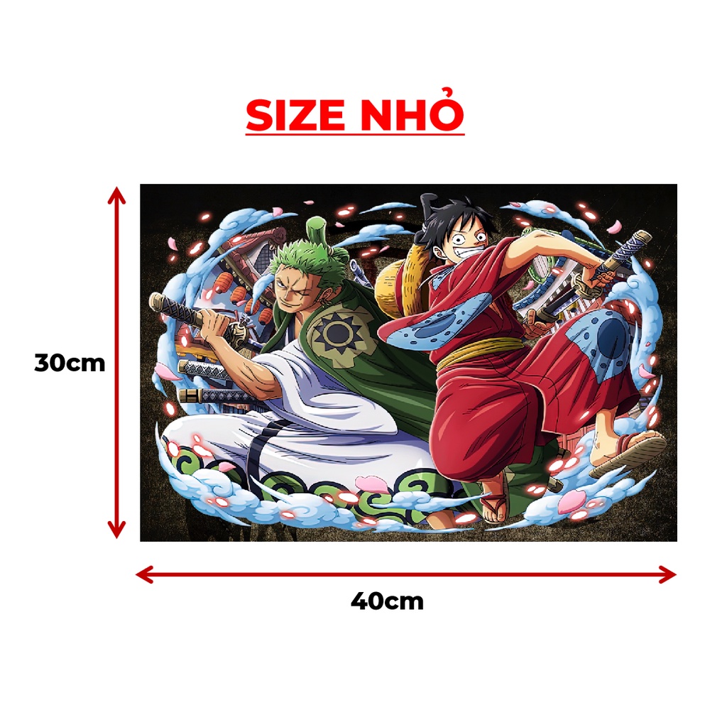 Poster trang trí luffy và zoro 3D, E10