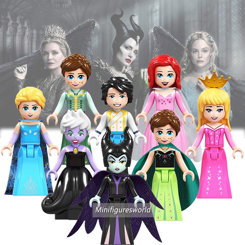 DISNEY Mô Hình Đồ Chơi Nhân Vật Maleficent Elsa Anna Ariel Aurora Ursula Mini F018-25