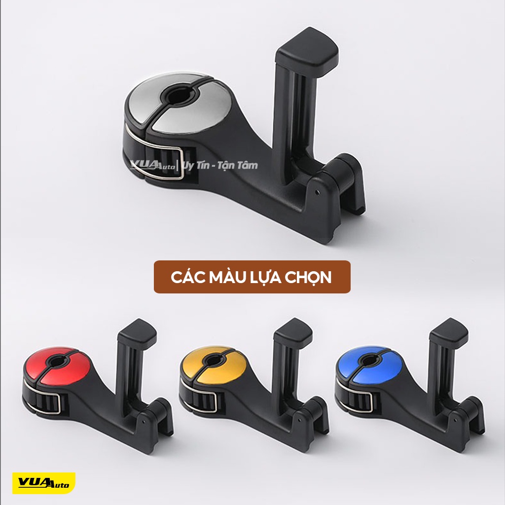 Móc treo đồ trên ô tô gài trước sau ghế VuaAuto kèm giá đỡ kẹp điện thoại trên xe tiện lợi thiết kế chắc chắn cao cấp