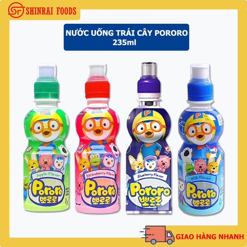 Nước uống Pororo trẻ em nội địa Hàn- chai 235ml (có 4 vị)