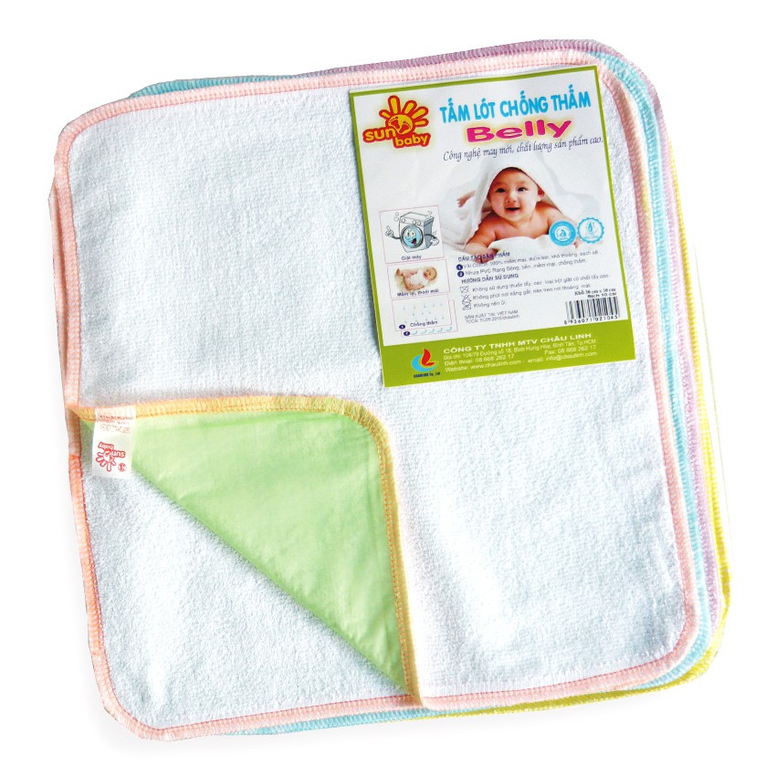 TẤM LÓT CHỐNG THẤM SUNBABY BELLY 10 TẤM/ GÓI [100% COTTON]