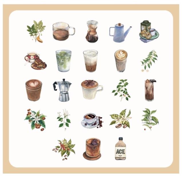 Set 200 sticker chủ đề Coffee cổ điển | STICKER CÁ TÍNH DÁN TRANG TRÍ ĐIỆN THOẠI LAPTOP VALI MŨ BẢO HIỂM XE MÁY TỦ KỆ,..