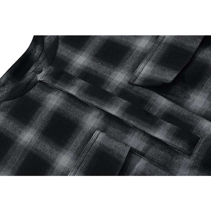 FEAR OF GOD FOG Season 6 Mainline Henry Collar Half Open Button High Street Loose Short Sleeve Plaid Shirt