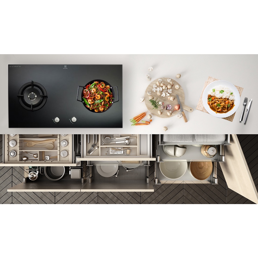 Bếp gas âm Electrolux EGT7627CK-Mới 100% Chính Hãng +Tặng Dây gas -Ngắt gas tự động-Đánh lửa IC-Đầu đốt tiết kiệm ga