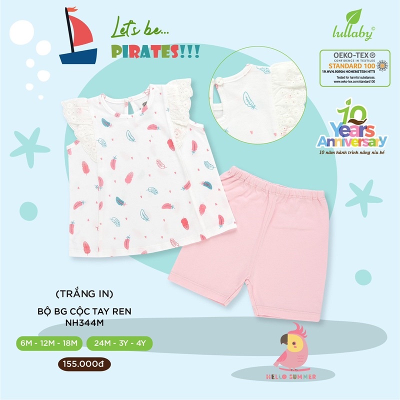 (Hà Nam/Lullaby)Tổng hợp bộ cộc tay cotton/petit của Lullaby dành cho bé trai và bé gái