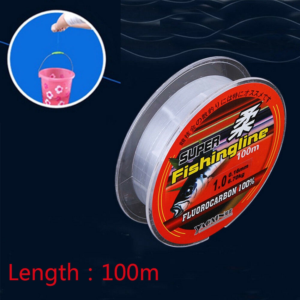 Dây lưỡi câu sợi nylon Fluorocarbon siêu chắc chắn 100% 0.4-8LB 100m