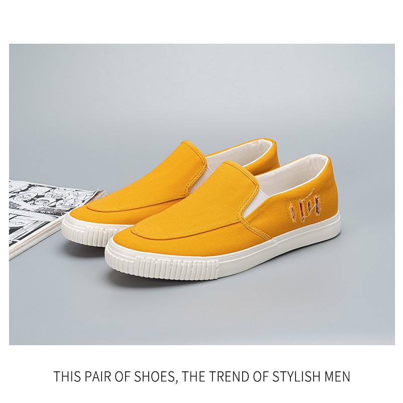 Slip on nam LEYO - Giày lười vải nam "te tua" - Vải thô 3 màu đen, be và vàng - Mã SP A1107 | BigBuy360 - bigbuy360.vn