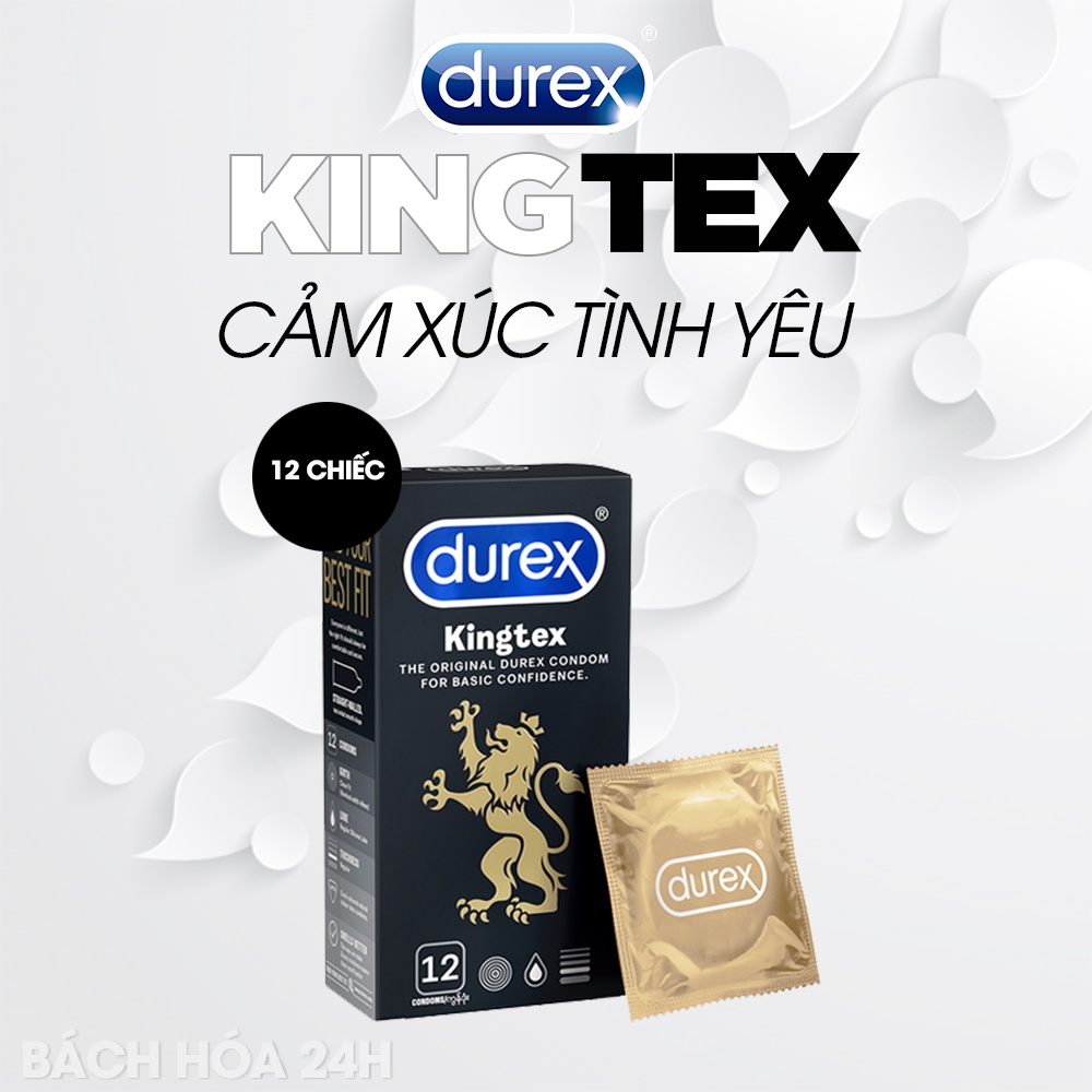 Combo 2 Hộp Bao Cao Su Durex Kingtex - Durex Performa. Dòng Bcs Cao Cấp Siêu Mỏng Ôm Sát Gia Tăng Khoái Cảm (Hộp 12c)