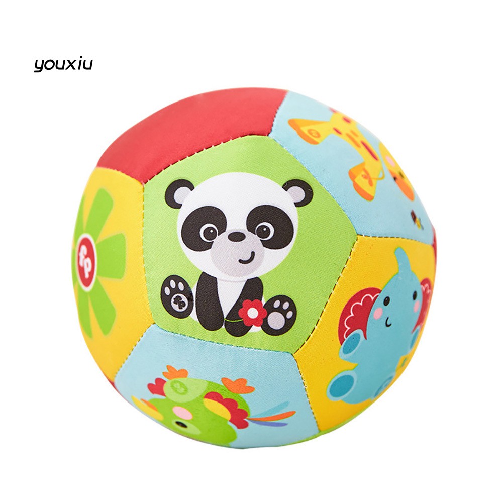 ♛YEWJ♛Infant Baby Toddler Kids Soft Stuffed Ball Animal Pattern Bell Sports Crib Toy