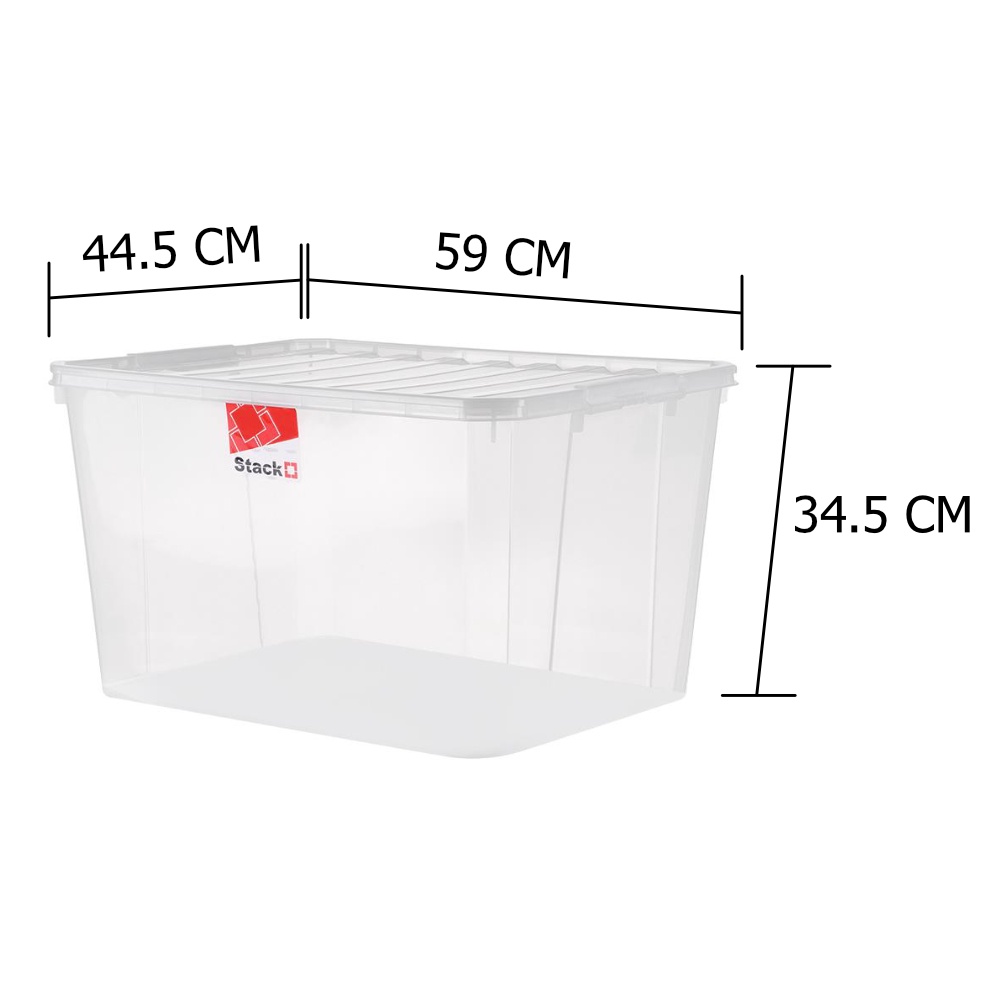 HomeBase STACKO Hộp đựng đồ bằng nhựa Thái Lan AMILI 70.5L W44.5x D59xH34.5 cm trong suốt
