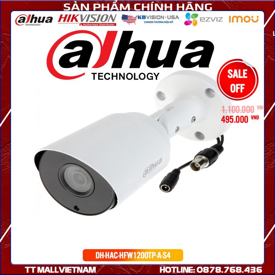 Camera Dahua DH-HAC-HFW1200TP-A-S4 2M 1080P Full HD - Bảo hành chính hãng 2 năm