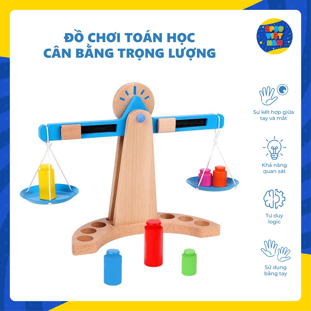 Đồ chơi giáo dục toán học cân bằng trọng lượng - Epod